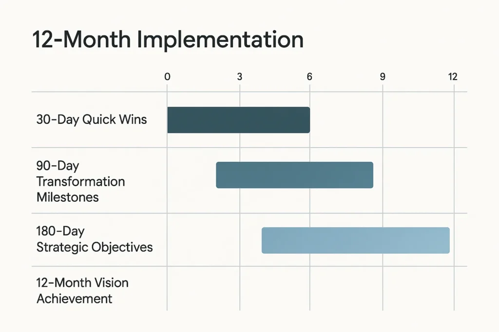 Visual comparison of AI copilot vs autopilot deployment stages with glowing progress lines and business icons indicating scalability, precision, and transformation.


